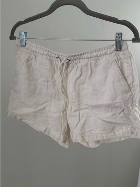 Light Cream Women’s Drawstring Linen Shorts